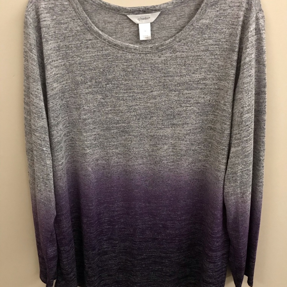 Purple Ombré Long Sleeve Top